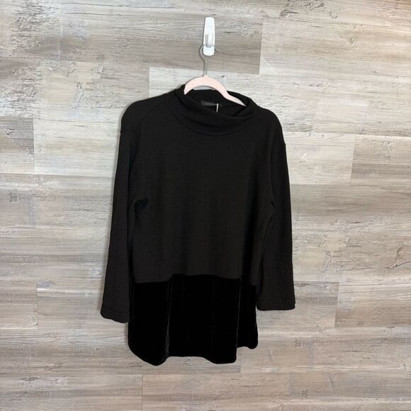 Cut Loose Layered Cowl Neck Sweater with Velour Peplum - Picture 6 of 6